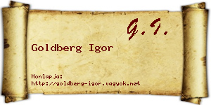 Goldberg Igor névjegykártya